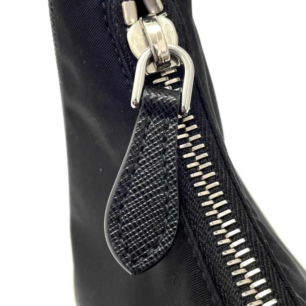 Prada Tessuto Triangle Plate Accessory Pouch Black - Picture 9 of 12